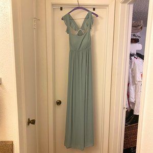 June Maxi Dress Large Silver Sage Crisp